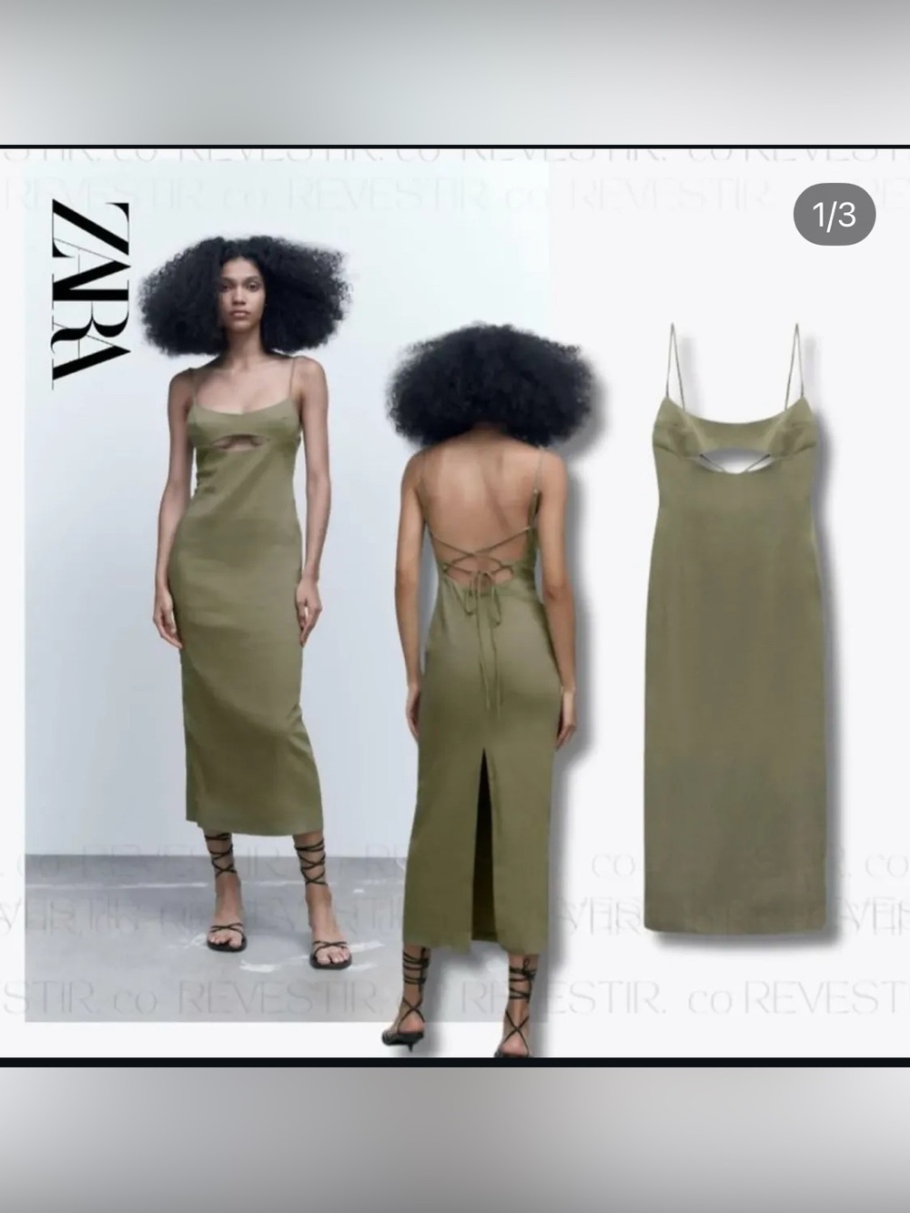 NEW Zara Cut Out Linen Blend Dress Size S Baddie Coquette Girl